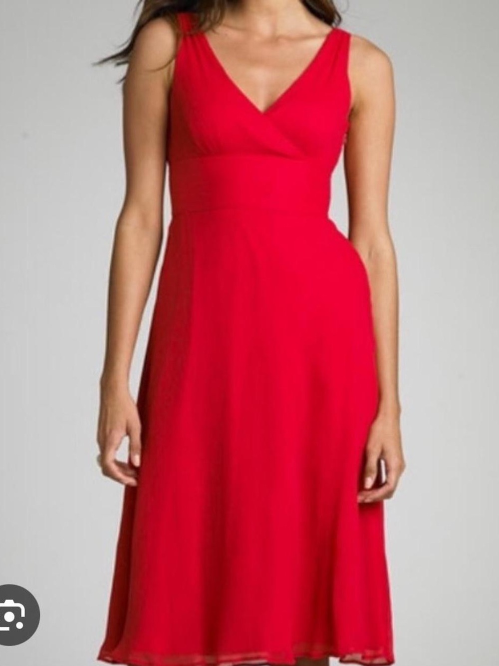 J. Crew Coral Red 100% Silk V-Neck Sleeveless A-Line Dress